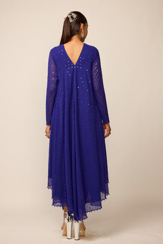 Kurta Set Indian Wedding - Blue dhoti by Vvani By Vani Vats