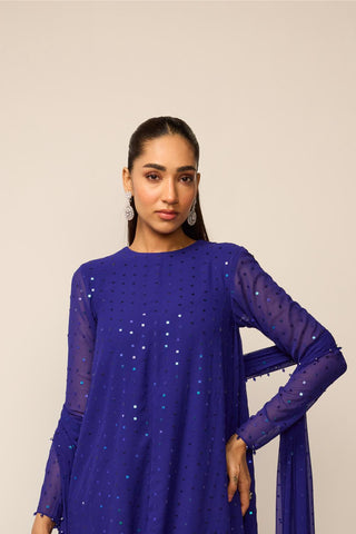 Kurta Set Indian Wedding - Blue dhoti by Vvani By Vani Vats