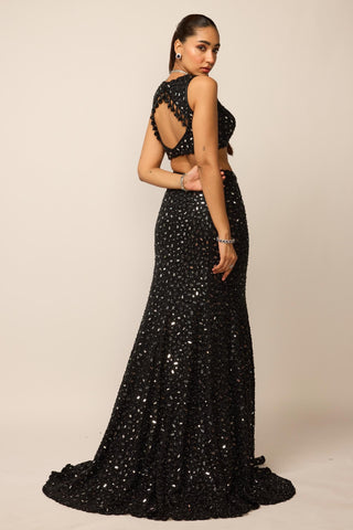 Lehenga Set Indian Wedding - Black fishcut by Vvani By Vani Vats