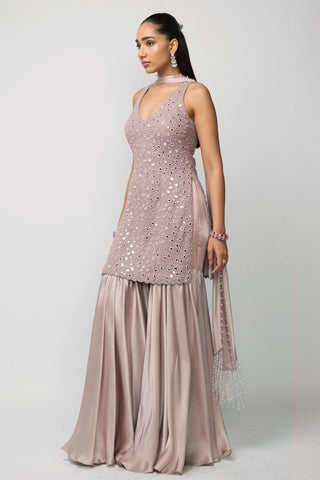 Sharara Set Indian Wedding - Pink satin by Vvani By Vani Vats