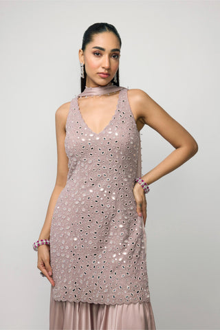 Sharara Set Indian Wedding - Pink satin by Vvani By Vani Vats