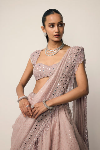 Lehenga Set Indian Wedding - Pink sequins by Vvani By Vani Vats