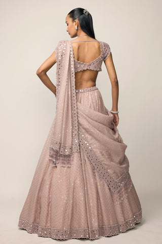Lehenga Set Indian Wedding - Pink sequins by Vvani By Vani Vats