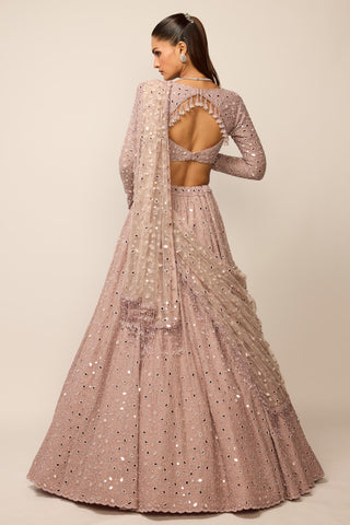 Lehenga Set Indian Wedding - Pink organza by Vvani By Vani Vats