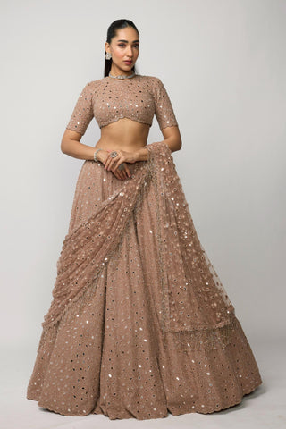 Lehenga Set Indian Wedding - Pink rose by Vvani By Vani Vats