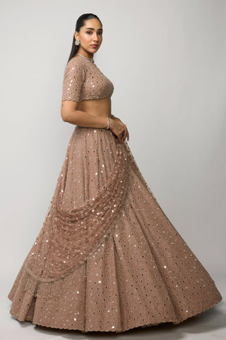 Lehenga Set Indian Wedding - Pink rose by Vvani By Vani Vats
