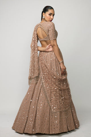 Lehenga Set Indian Wedding - Pink rose by Vvani By Vani Vats