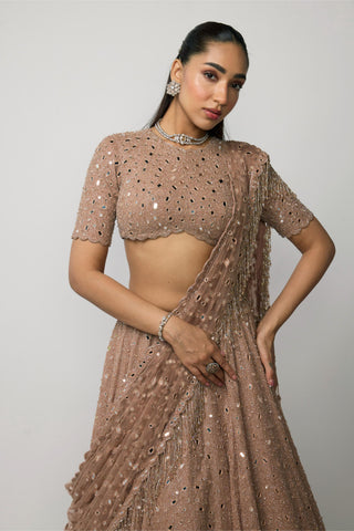 Lehenga Set Indian Wedding - Pink rose by Vvani By Vani Vats