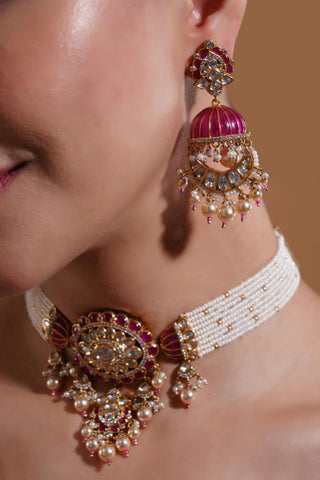 Necklace Set for Indian Weddings – Pink Varnika by Amraani