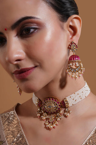 Necklace Set for Indian Weddings – Pink Varnika by Amraani