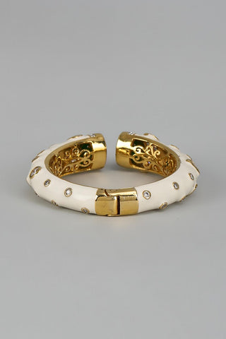 Bangle Contemporary Wear - Gold Stone Open Cuff Statement by Vivinia by Vidhi Mehra