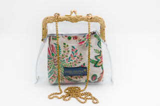 Transparent vinyl potli clutch