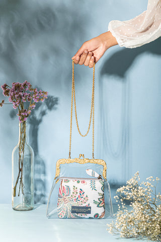 Transparent vinyl potli clutch