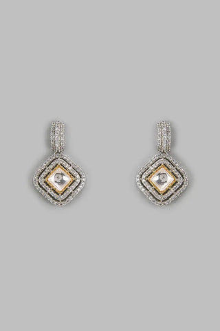 Earrings Contemporary Wear - Gold CZ Geometric Drop by Vivinia by Vidhi Mehra