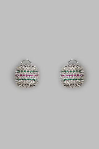 Earrings Contemporary Wear - Silver Diamond Look Stud by Vivinia by Vidhi Mehra