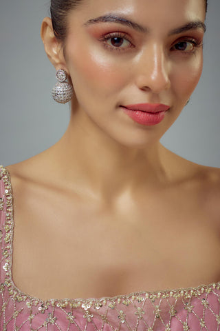 Earrings for Festive – Silver Zia Zircon by Vivinia by Vidhi Mehra