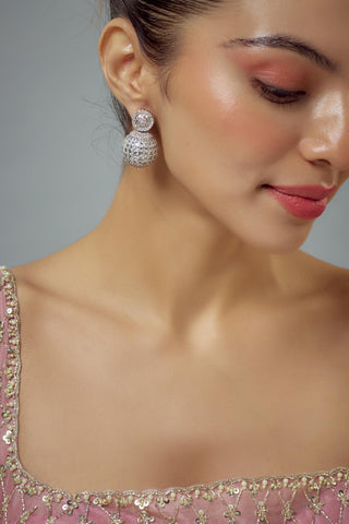 Earrings for Festive – Silver Zia Zircon by Vivinia by Vidhi Mehra