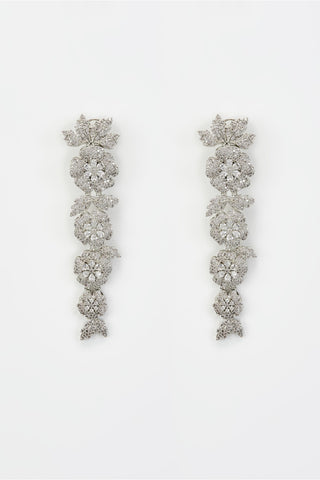 Earrings for Festive – Silver Zia Zircon Danglers by Vivinia by Vidhi Mehra