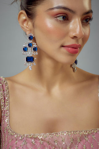 Earrings for Festive – Blue Zia Zircon Danglers by Vivinia by Vidhi Mehra