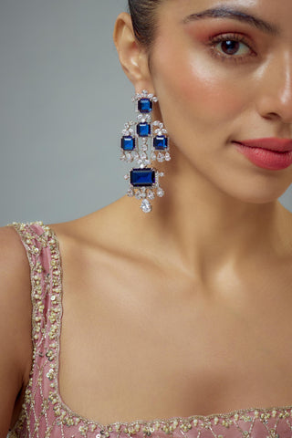Earrings for Festive – Blue Zia Zircon Danglers by Vivinia by Vidhi Mehra
