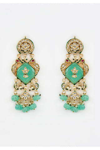 Earrings for Festive – Green Danglers by Vivinia by Vidhi Mehra