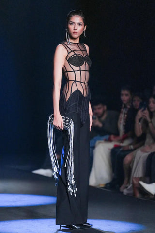 Sheer Jumpsuit Evening Wear - Gray Coal Jumpsuit by Essé