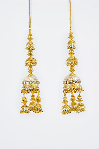 Kaleeras for Festive – Gold Kundan Pair by Vivinia by Vidhi Mehra