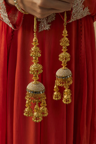 Kaleeras for Festive – Gold Kundan Pair by Vivinia by Vidhi Mehra