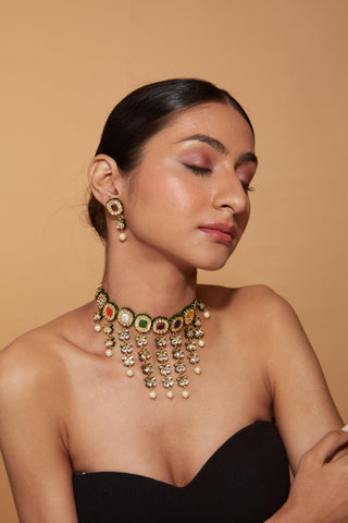 Choker Set Indian Wedding Gold Ragini Necklace by Vivinia by Vidhi Mehra