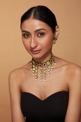 Choker Set Indian Wedding Gold Ragini Necklace by Vivinia by Vidhi Mehra