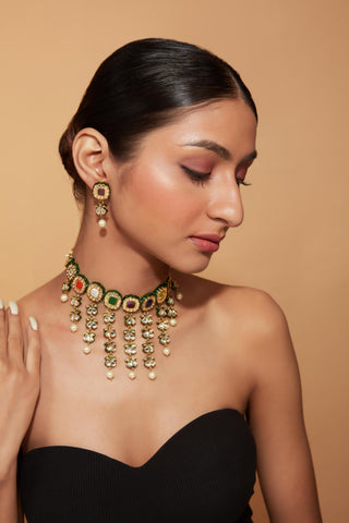 Choker Set Indian Wedding Gold Ragini Necklace by Vivinia by Vidhi Mehra