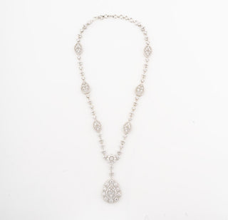 Necklace Set Contemporary Wear - Silver CZ Teardrop by Vivinia by Vidhi Mehra