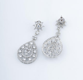 Necklace Set Contemporary Wear - Silver CZ Teardrop by Vivinia by Vidhi Mehra