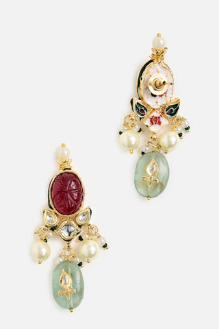 Multicolor Gemstone Choker Necklace Set for Indian Wedding by Vivinia by Vidhi Mehra