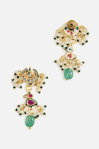Green Beaded Necklace Set for Indian Wedding by Vivinia by Vidhi Mehra