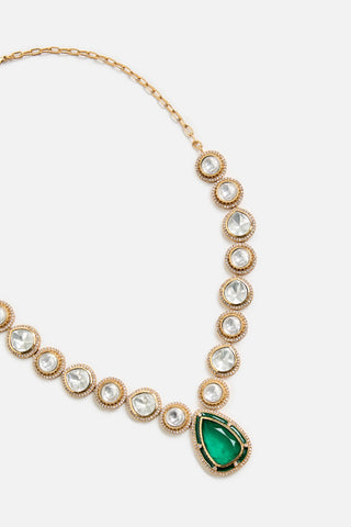 Necklace Set Indian Wedding Green Signature Polki Jewelry by Vivinia by Vidhi Mehra