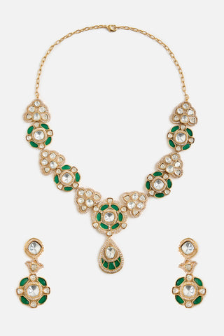 Necklace Set Indian Wedding Green Lustre Jewelry by Vivinia by Vidhi Mehra