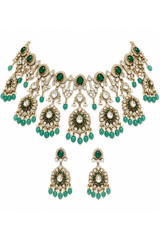 Choker Necklace Indian Wedding - Gold Luxurious Moissanite Bridal by Vivinia by Vidhi Mehra