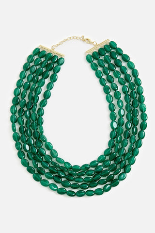 Emerald Green Statement Necklace for Weddings by Vivinia by Vidhi Mehra
