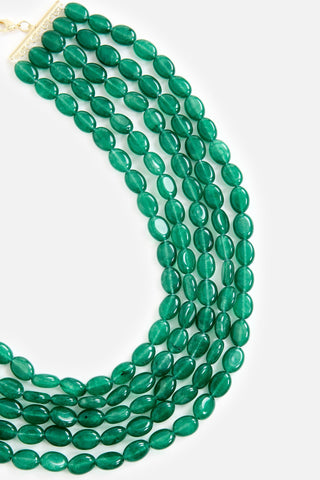 Emerald Green Statement Necklace for Weddings by Vivinia by Vidhi Mehra