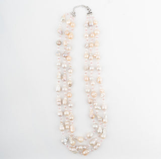 Necklace Contemporary Wear - White Baroque Pearl Layered by Vivinia by Vidhi Mehra