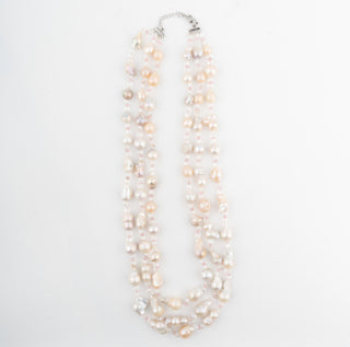 Necklace Contemporary Wear - White Baroque Pearl Layered by Vivinia by Vidhi Mehra