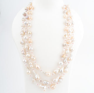 Necklace Contemporary Wear - White Baroque Pearl Layered by Vivinia by Vidhi Mehra