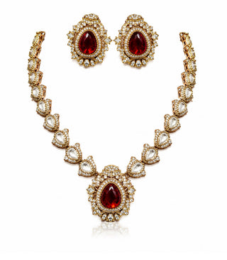 Necklace Set Indian Wedding - Gold Jaipuri Kundan Statement by Vivinia by Vidhi Mehra