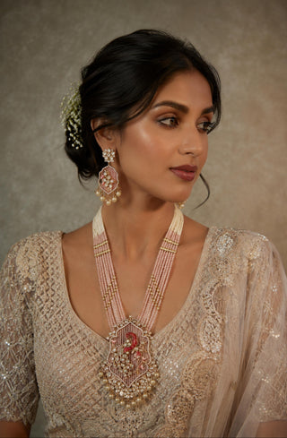 Necklace Set Indian Wedding - Gold Moissanite Peacock Statement by Vivinia by Vidhi Mehra