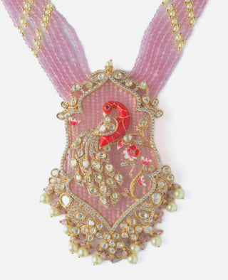 Necklace Set Indian Wedding - Gold Moissanite Peacock Statement by Vivinia by Vidhi Mehra