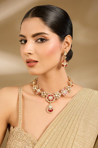 Choker Set Indian Wedding Multicolor Lunara Necklace by Vivinia by Vidhi Mehra