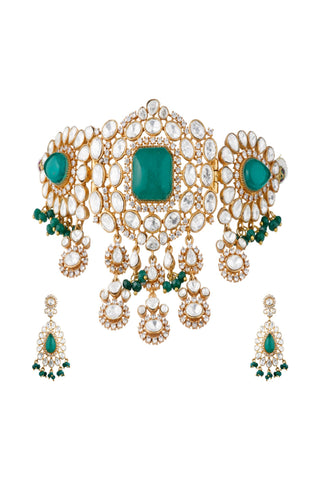 Necklace Set Indian Wedding - Gold Elegance Polki by Vivinia by Vidhi Mehra