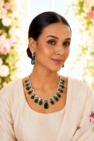 Necklace Set Contemporary Wear - Silver Radiance Statement by Vivinia by Vidhi Mehra
