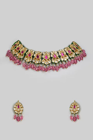 Choker Necklace Indian Wedding - Gold Gulnaar Jaipuri Kundan by Vivinia by Vidhi Mehra